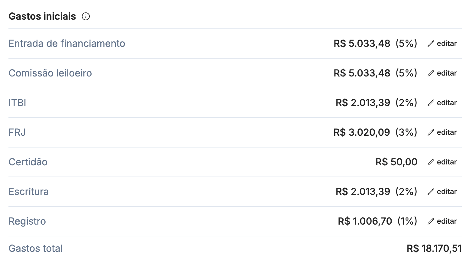 Calculadora de Impostos e Taxas