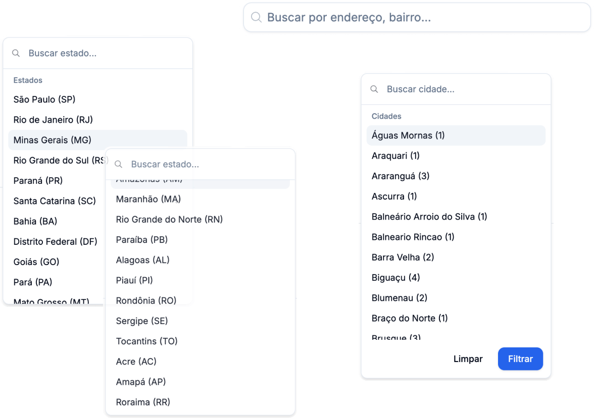 Filtre por Localização