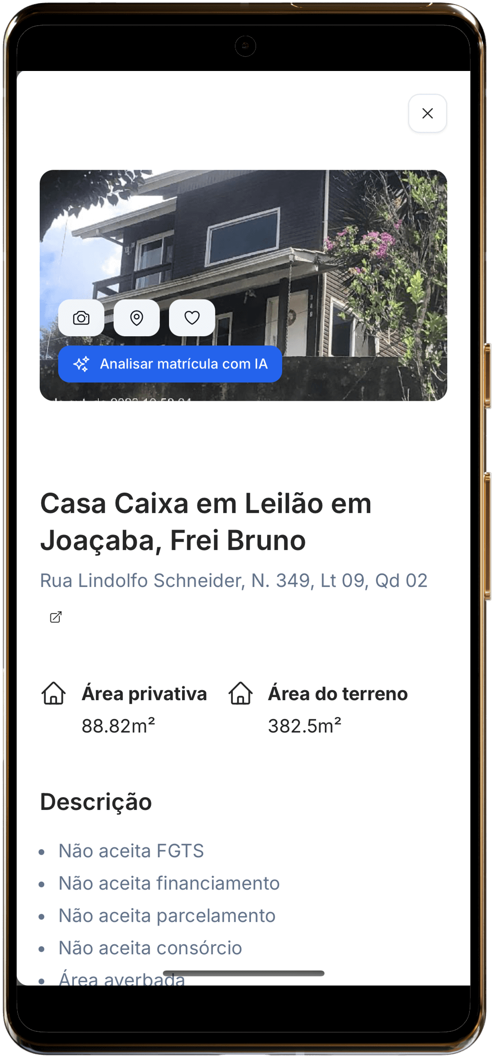 Aplicativo Celular Android para Leilão de Imóveis